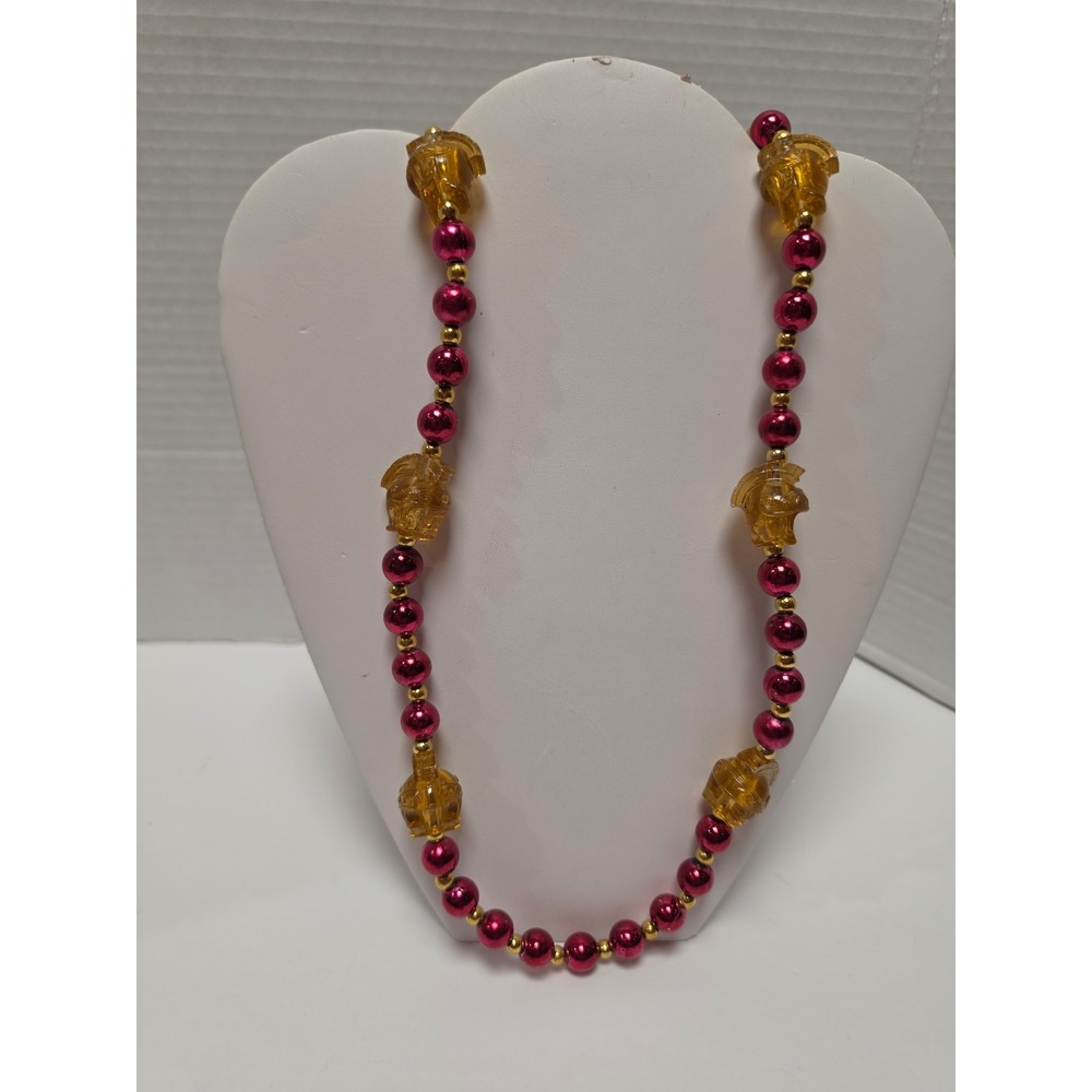 Light up Mardi Gras Spartan beads beaded necklace toss